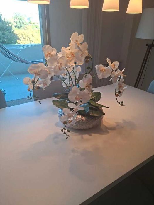 Orquidea artificial em vaso para centro de mesa