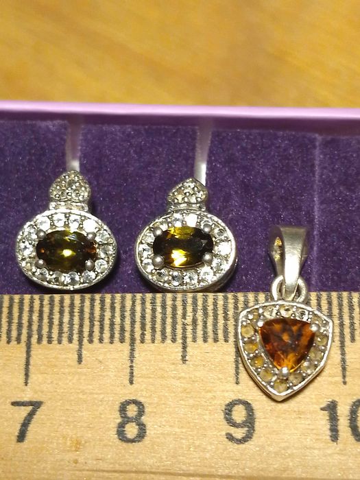 Срібні прикраси 925 пр з натуральними турмалінами