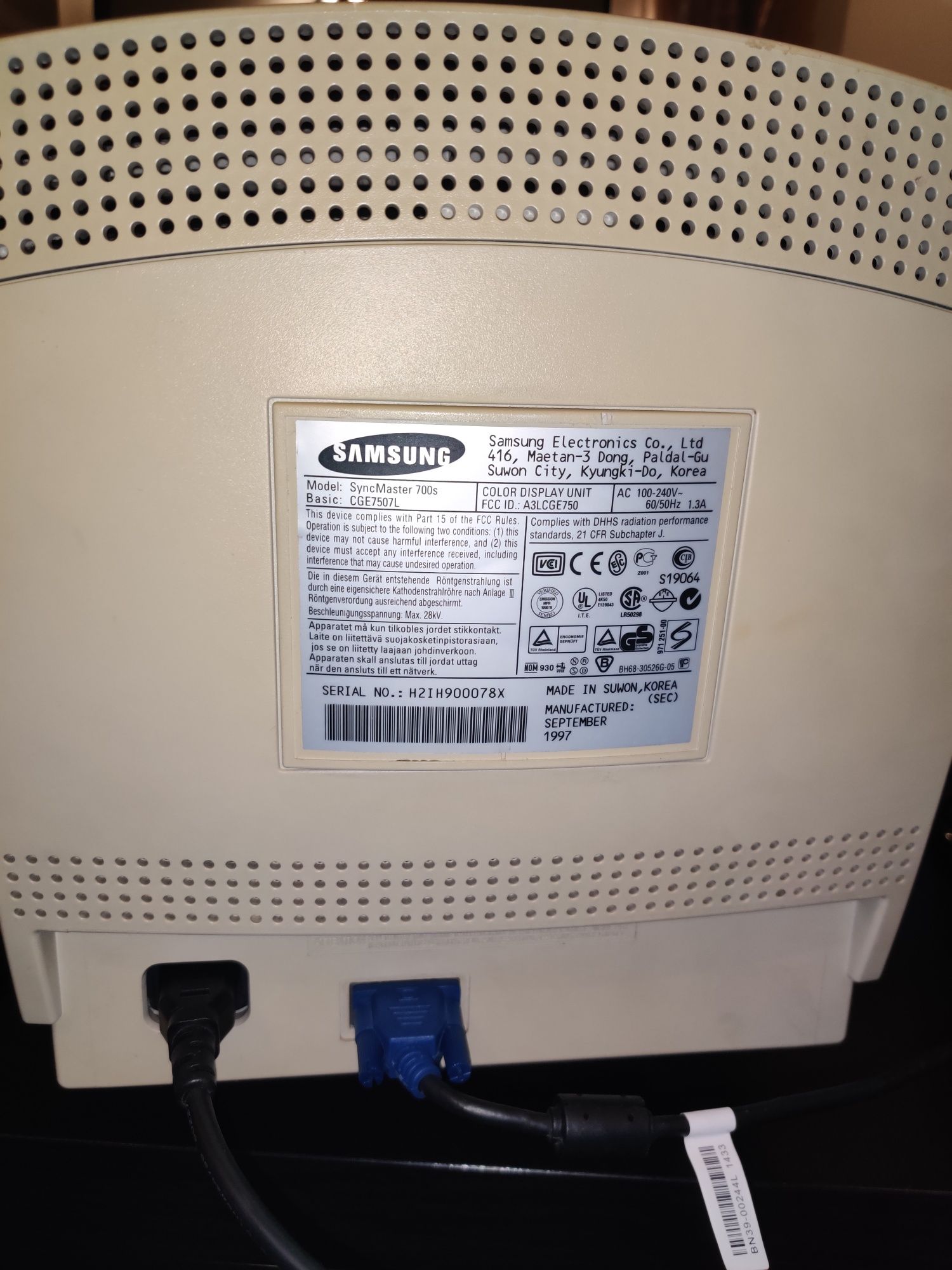 Monitor Samsung SyncMaster 700s