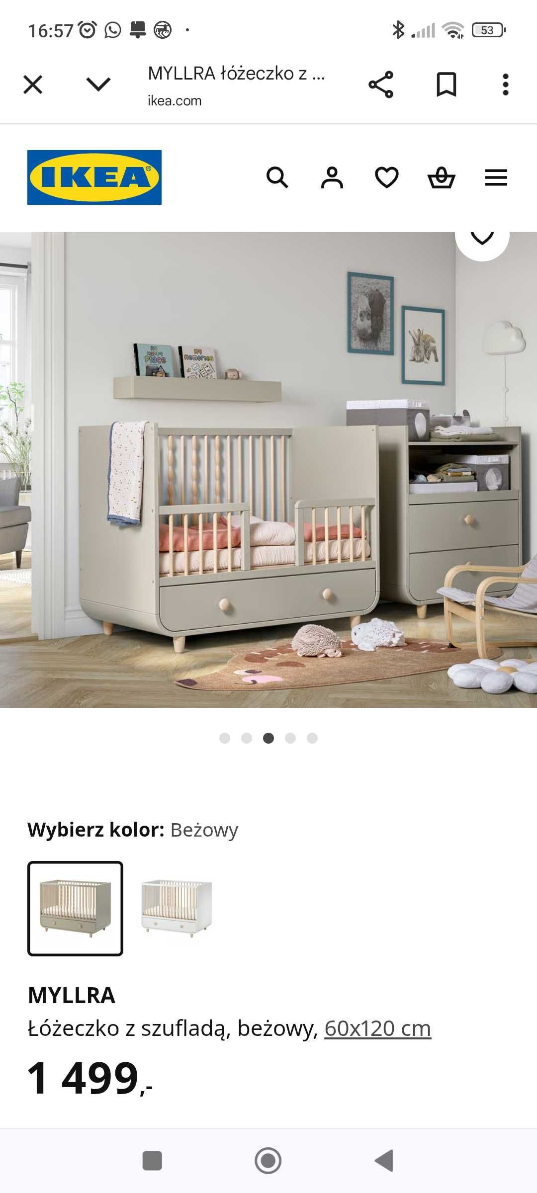 Sprzedam łóżeczko IKEA MYLLRA