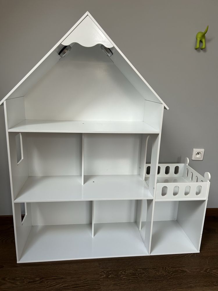 Duży drewniany domek dla lalek, mebelki gratis