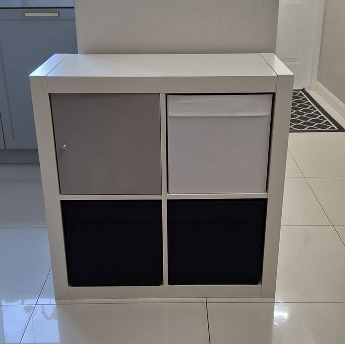 *Ikea Kallax* regał komoda + wkład z drzwiczkami + 3x wkład Drona