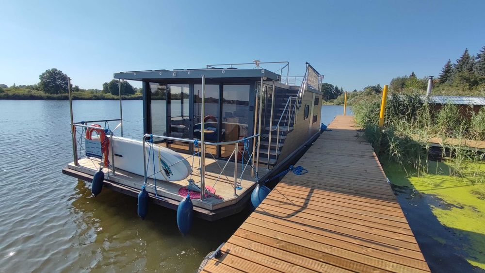 Wynajem nocleg Houseboat 7 os pływający dom apartament spanie