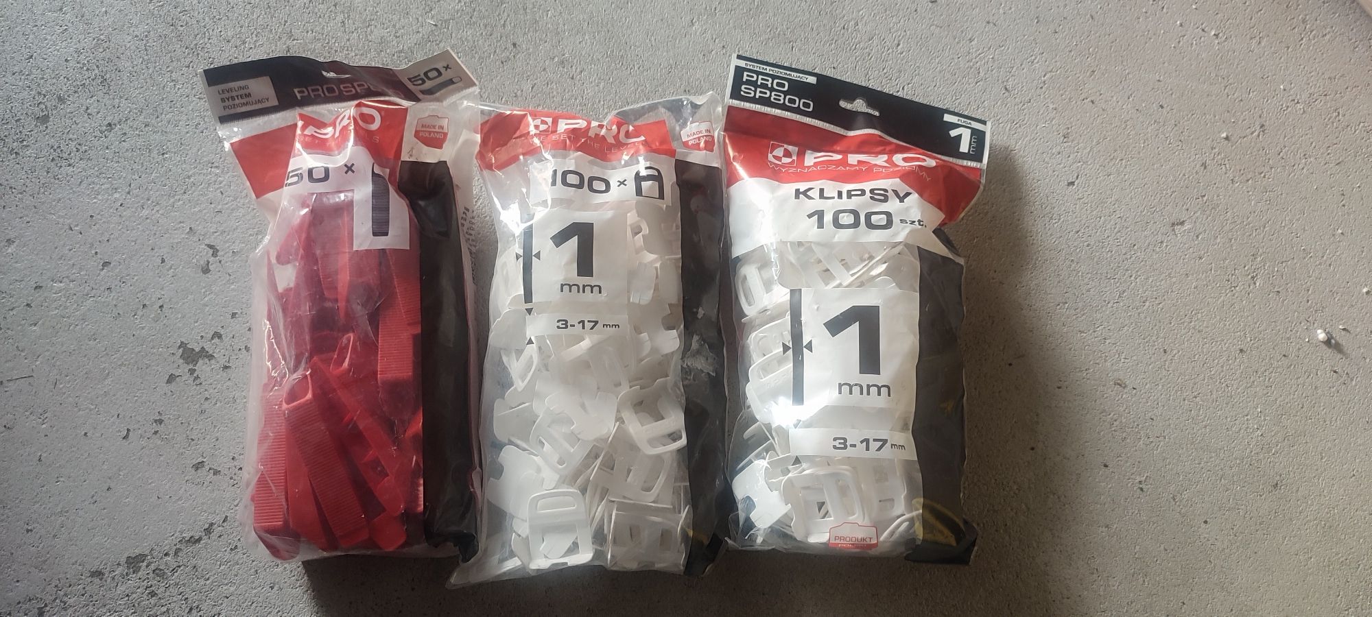 Zestaw do poziomowania płytek PRO 1MM 200 klip + 50 klin