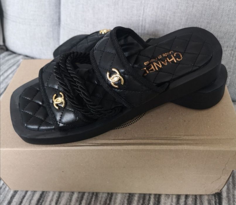 Klapki pantofle chanel