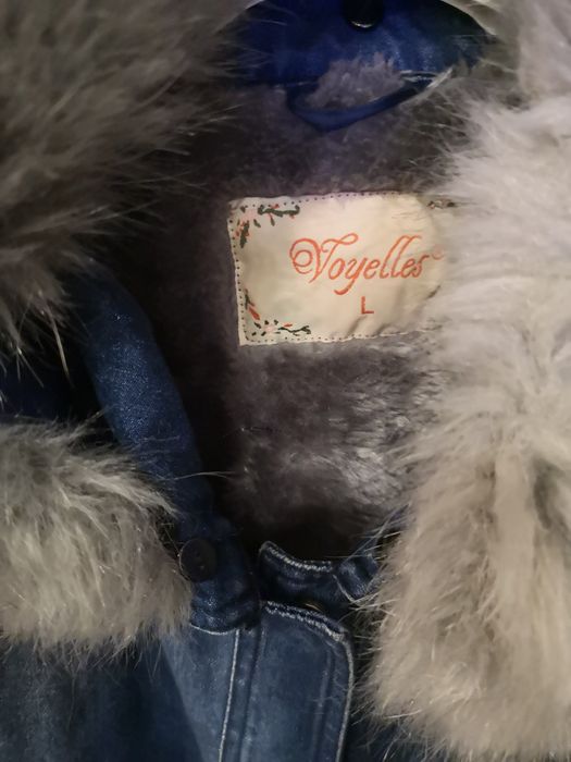 Płaszcz jeansowy ocieplany