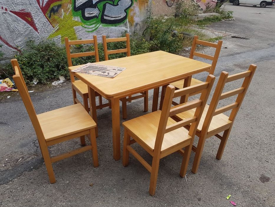 Стіл буковий, 120 см × 75 см