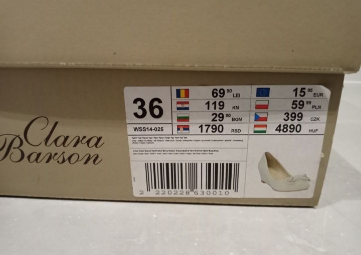 Buty ślubne na koturnie 36