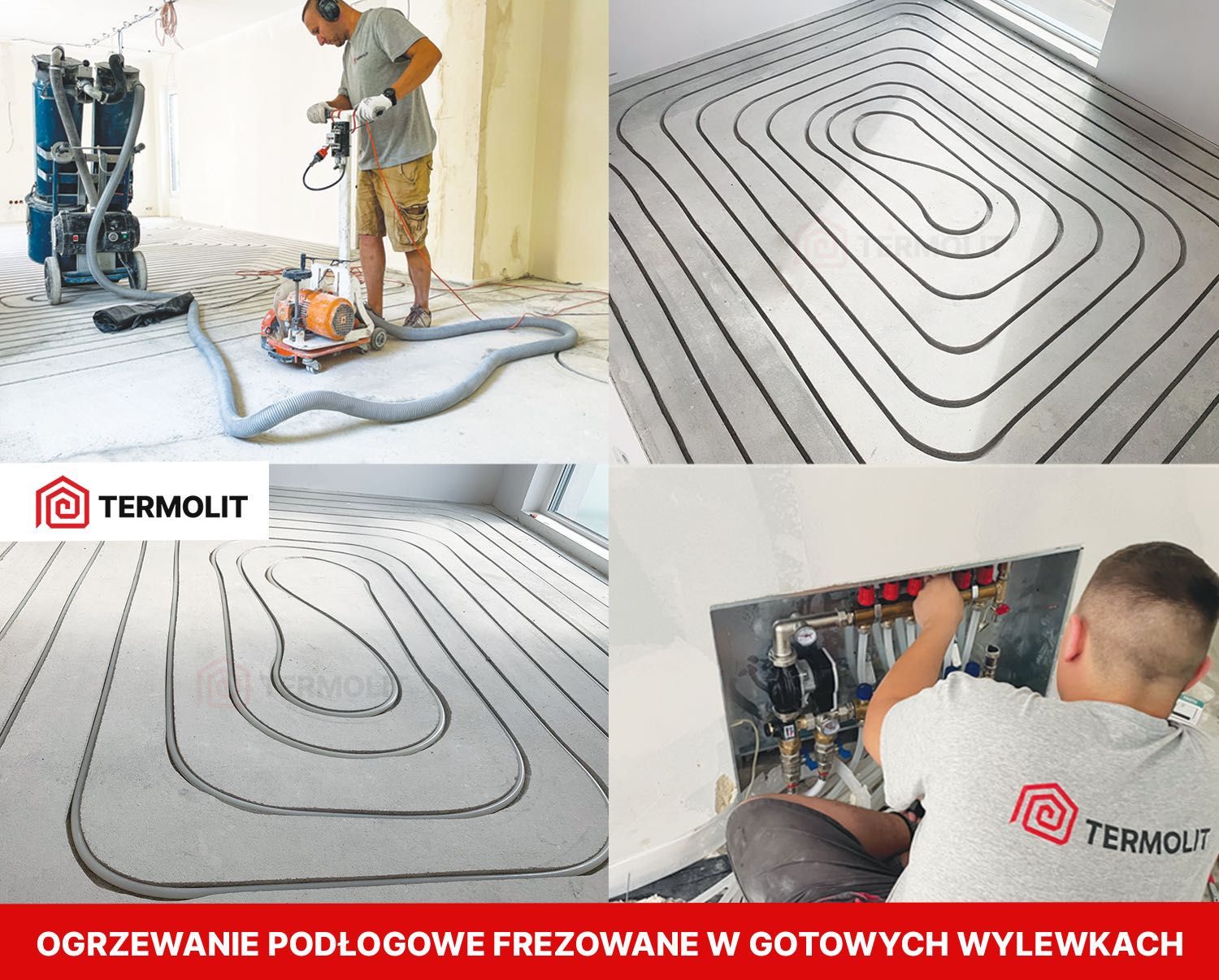 Frezowanie pod ogrzewanie podłogowe, posadzki wylewki hydraulik