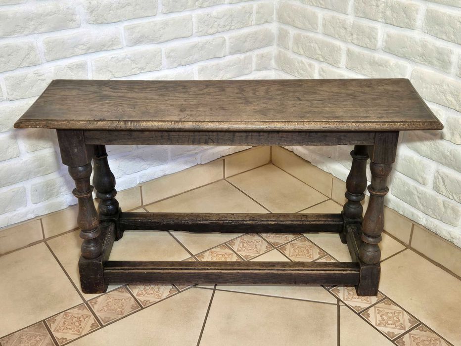 Zabytkowa ławka drewniana solidna ciężka vintage