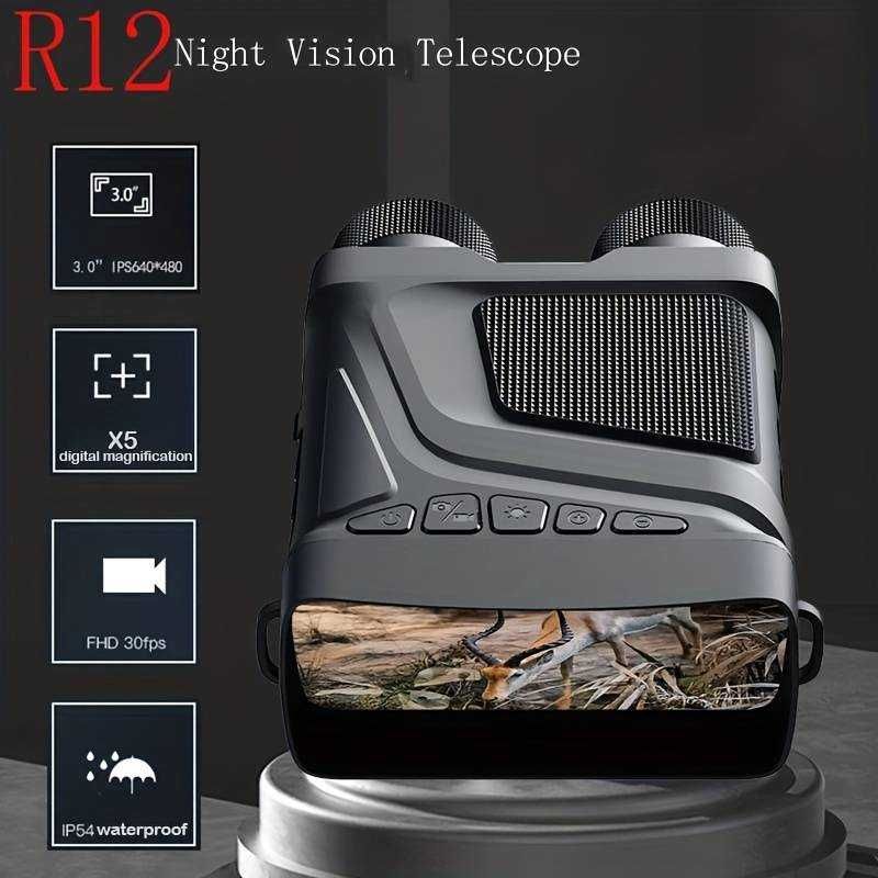 Binóculos Caça visão nocturna R12 5x zoom digital FullHD SELADO