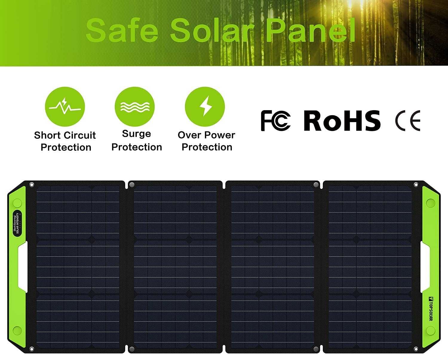 TopSolar 100W портативная солнечная складная панель для зарядки [США]