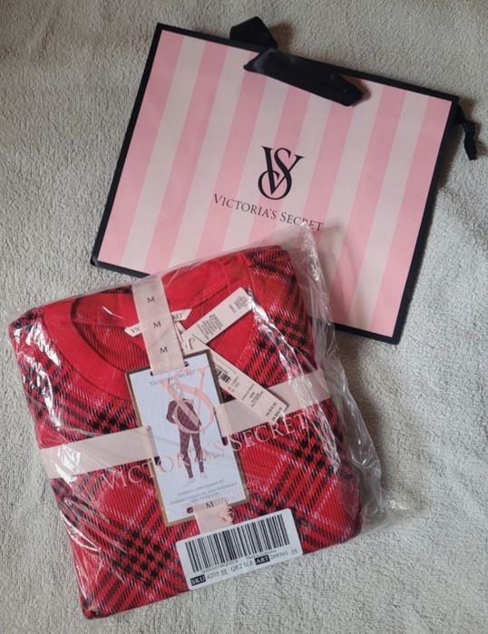 VICTORIA'S SECRET oryginalna z USA pizama thermal bawelna czerwona M