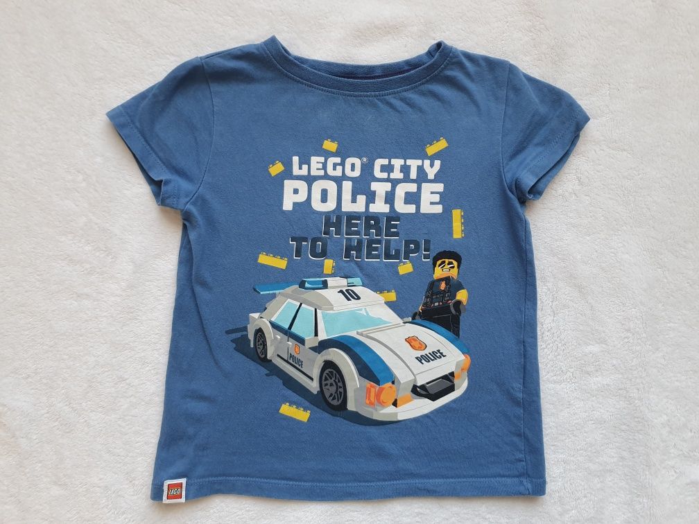 tshirt 98 lego city poluce policja auto samochód koszulka bluzka