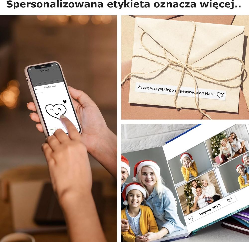 Mini Drukarka Etykiet Samoprzylepnych Termiczna Bluetooth Biała