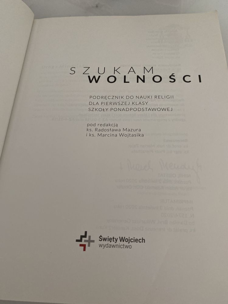 Podrecznik do religii pierwszej klasy szkoly ponadpodstawowej
