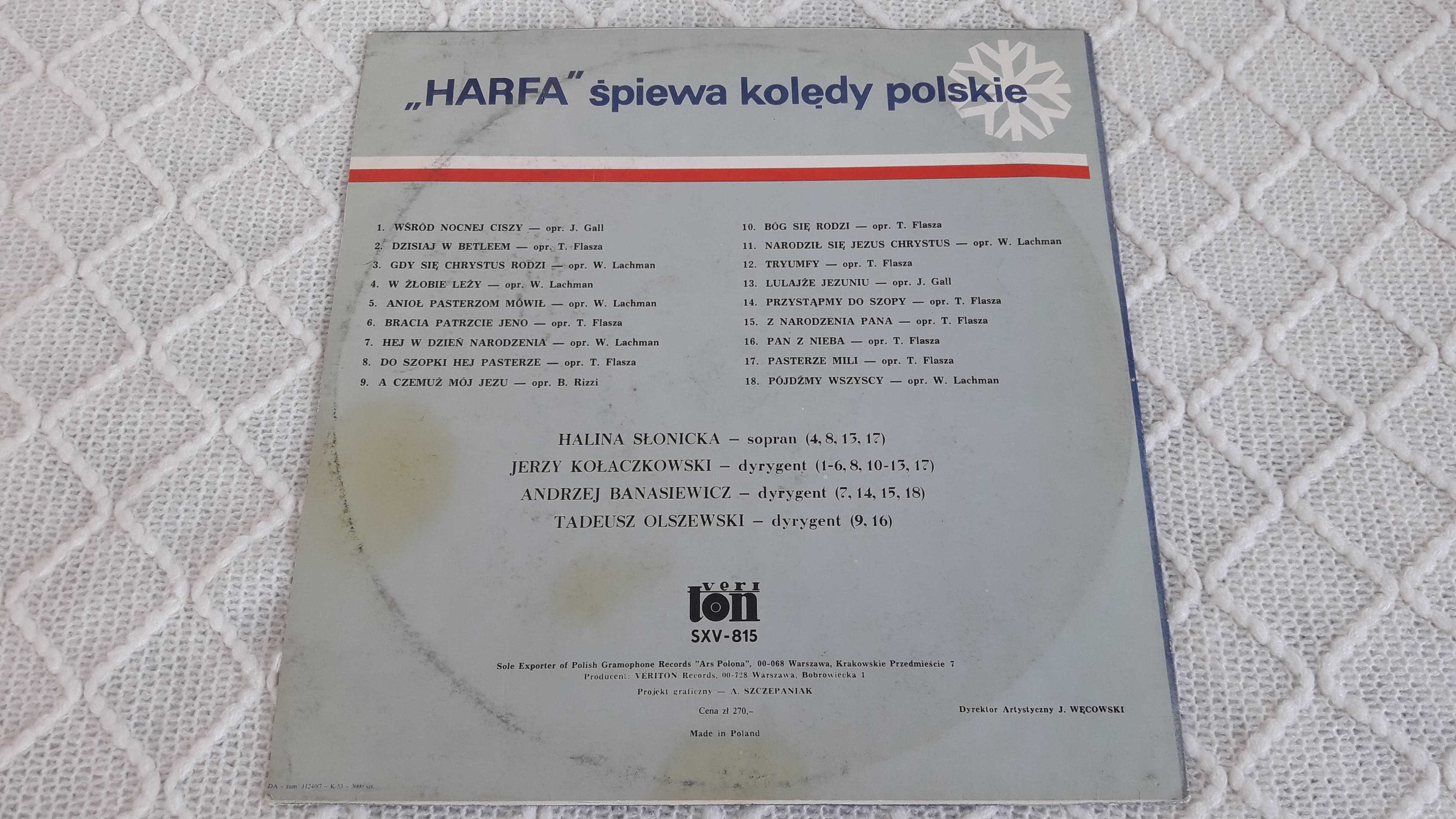 Płyta winylowa "Harfa" śpiewa kolędy polskie"