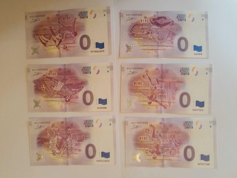 Notas 0 euros souvenir Castelo de S. Jorge 2017/Camp Nou / Lucky Luke