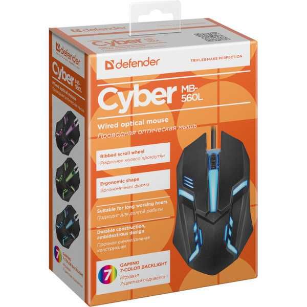 Миша дротова ігрова Defender Cyber MB-560L Black