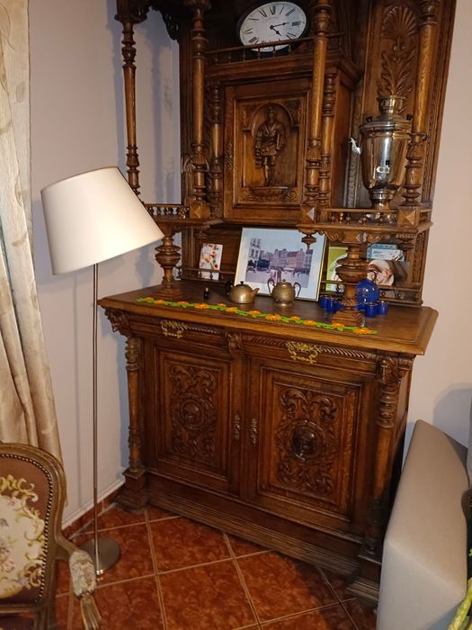 Kredens eklektyczny zabytek antyk ozdobna szafa