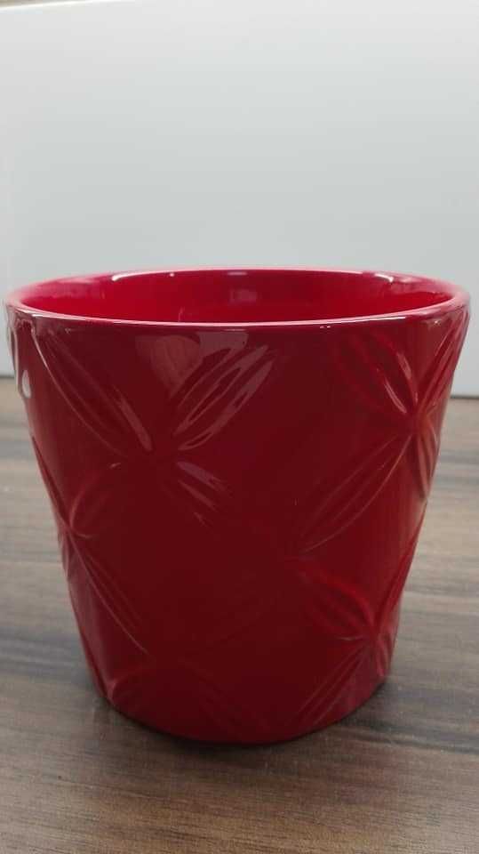 Nowa nieużywana czerwona doniczka IKEA