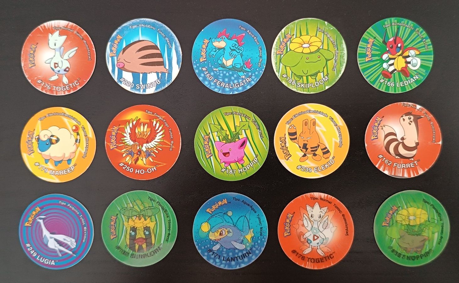 Tazos Pokémon (várias edições)