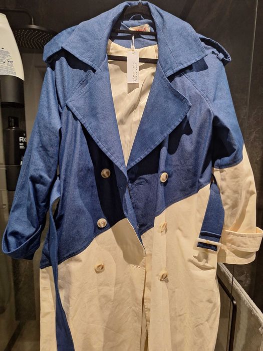 Trencz/płaszcz beżowy jeans