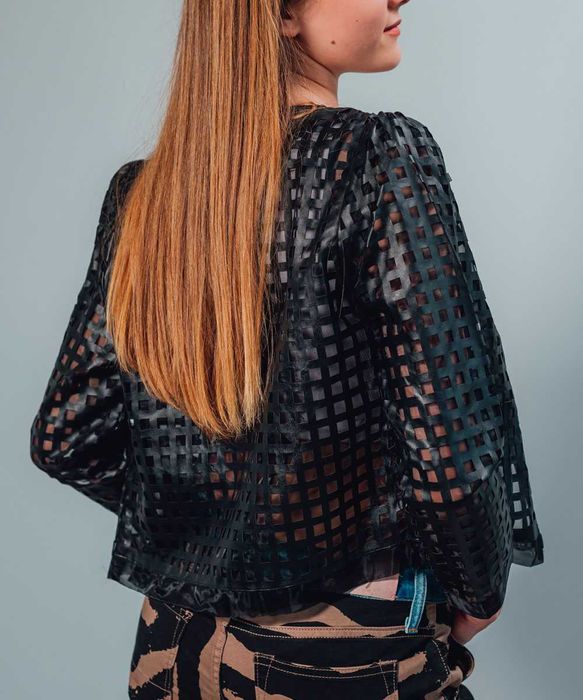 Шкіряний короткий жакет Італія