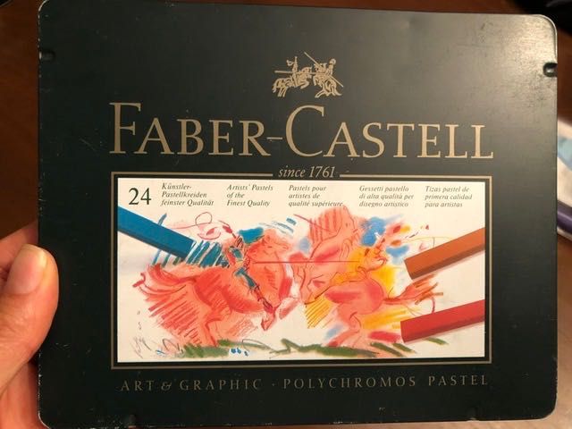 Estojo de Pastéis seco polychromos, 24 Gizes Faber-Castell, pouco uso