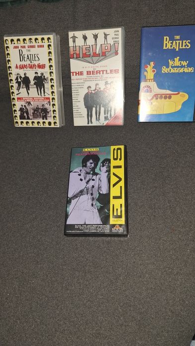 zestaw kaset VHS The Beatles  Elvis, vintage