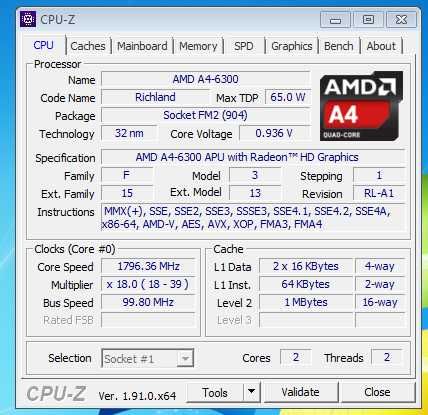Procesor AMD APU A4-6300 FM2 box