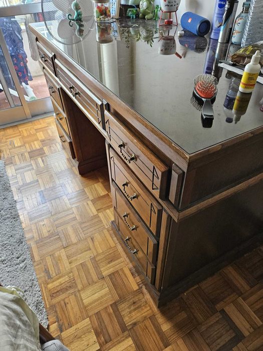 Mesa Secretaria Tampo de Vidro