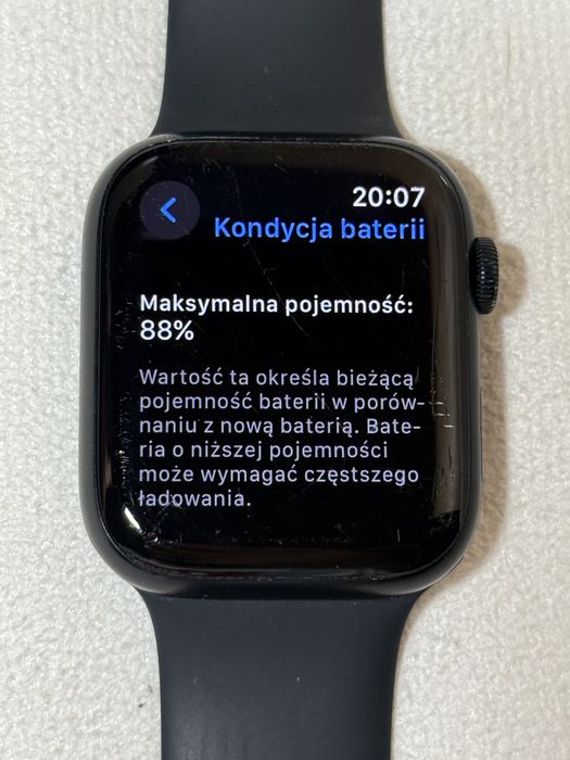 Apple Watch Series 8 45mm GPS+Cellular Midnight , 88% kondycji baterii