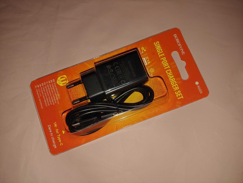 Зарядное устройство на телефон Borofone BA68A 1USB 2.1A кабель Type-c
