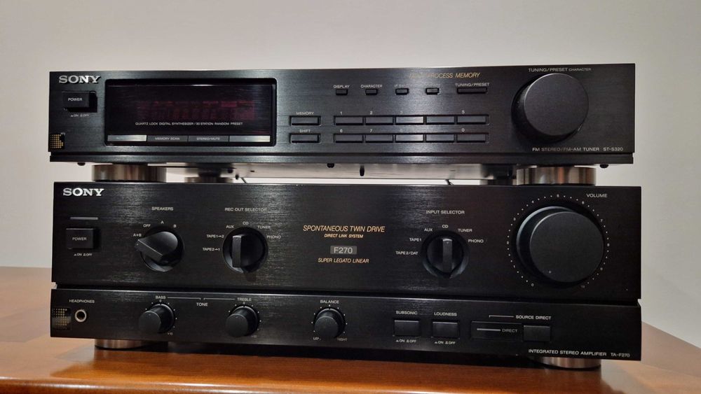 Amplificador Stereo SONY TA-270 + Tuner FM-AM(Rádio) SONY ST-S320