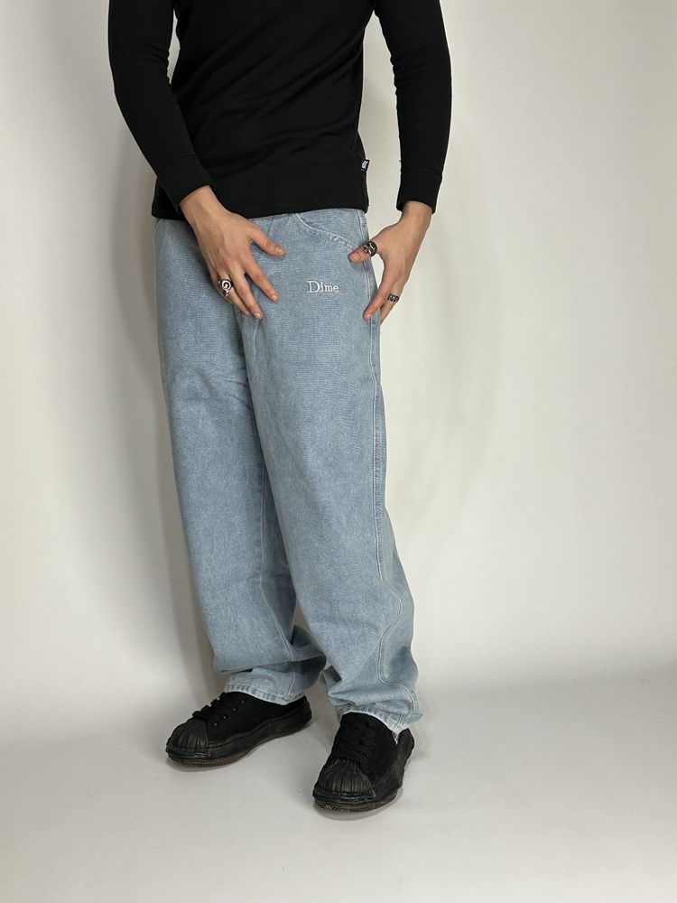 Dime baggy jeans faded sk8 джинси голубые синие джинсы сині голубі М Л