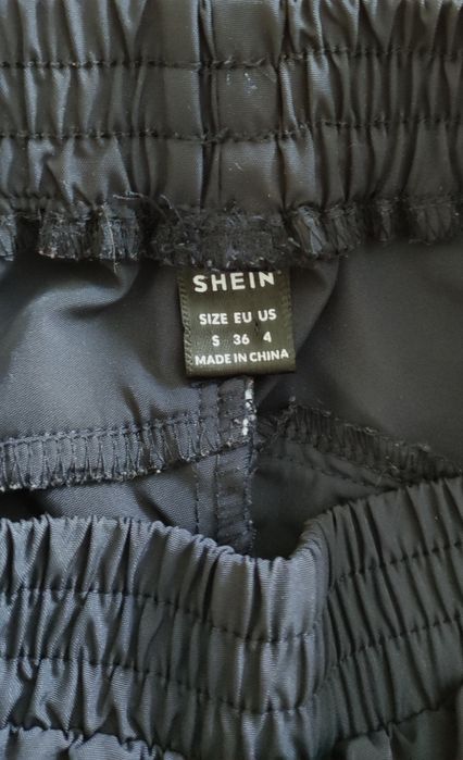 Spodnie sportowe dresowe z szerokimi nogawkami granatowe rozm. S