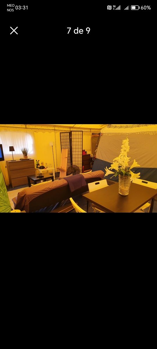 Tenda 50m2 com recheio