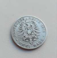 Німеччина 2 марки 1876 р. Гамбург срібло