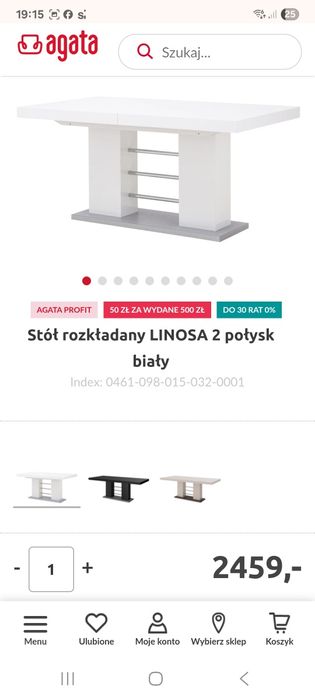 Stół rozkładany biały