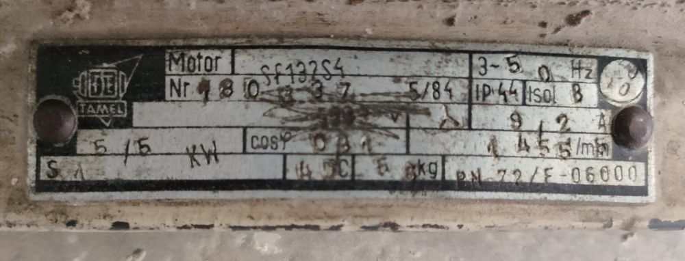 Silniki elektryczny 5,5kW z wózkiem do trajzegi/betoniarki