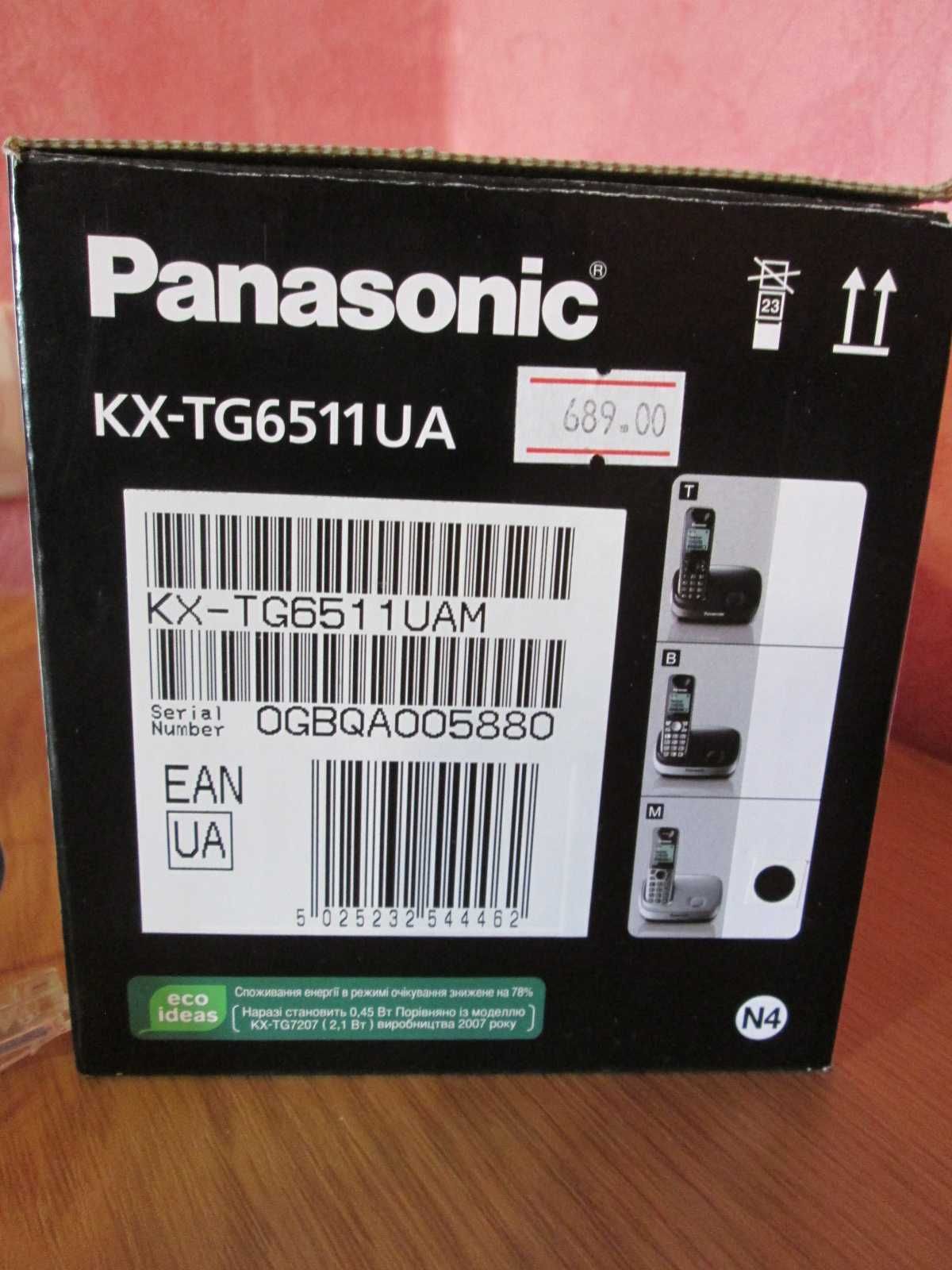 Цифровой беспроводной телефон Panasonic KX-TG6511UA полный комплект