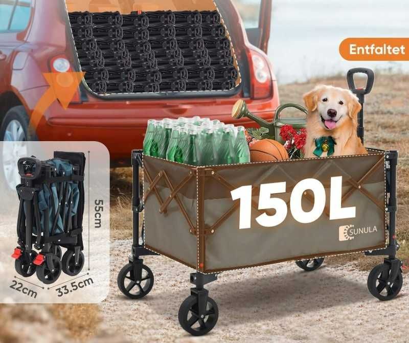 Wózek składany transportowy na zakupy dla dzieci FW144 150L DO 120KG