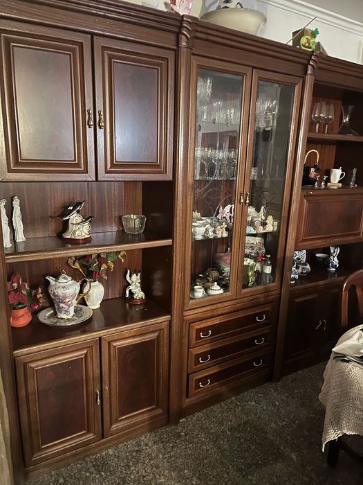 Conjunto moveis sala mesa cadeiras comoda