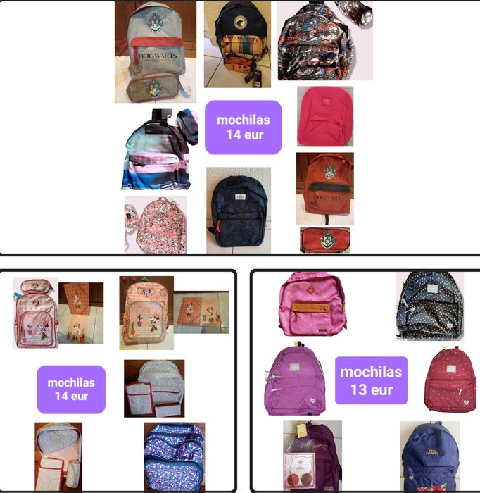 Lancheiras e mochilas novas