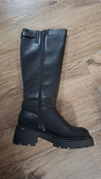 Kozaki damskie wysokie długie czarne Catwalk 41