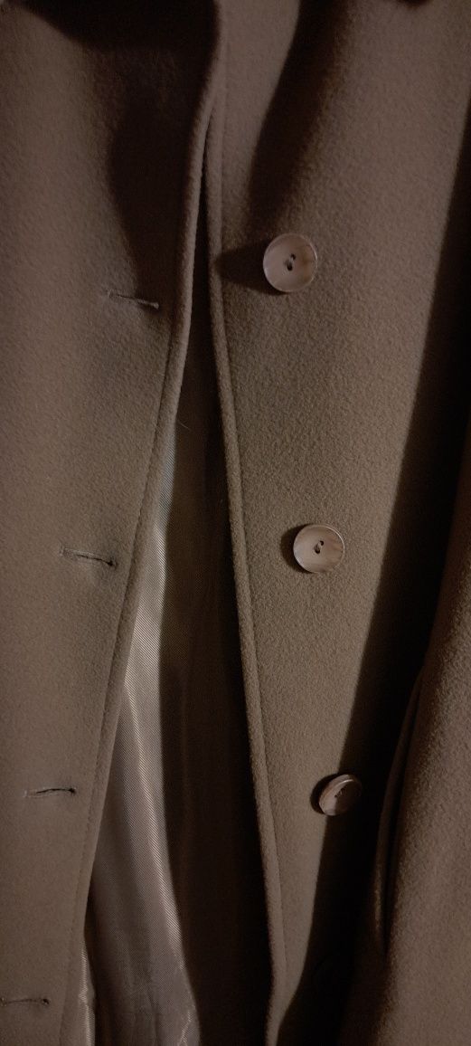 Płaszcz kaszmirowo-wełniany z norką