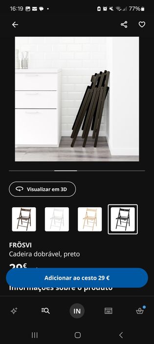 2 Duas Cadeiras ikea dobráveis madeira