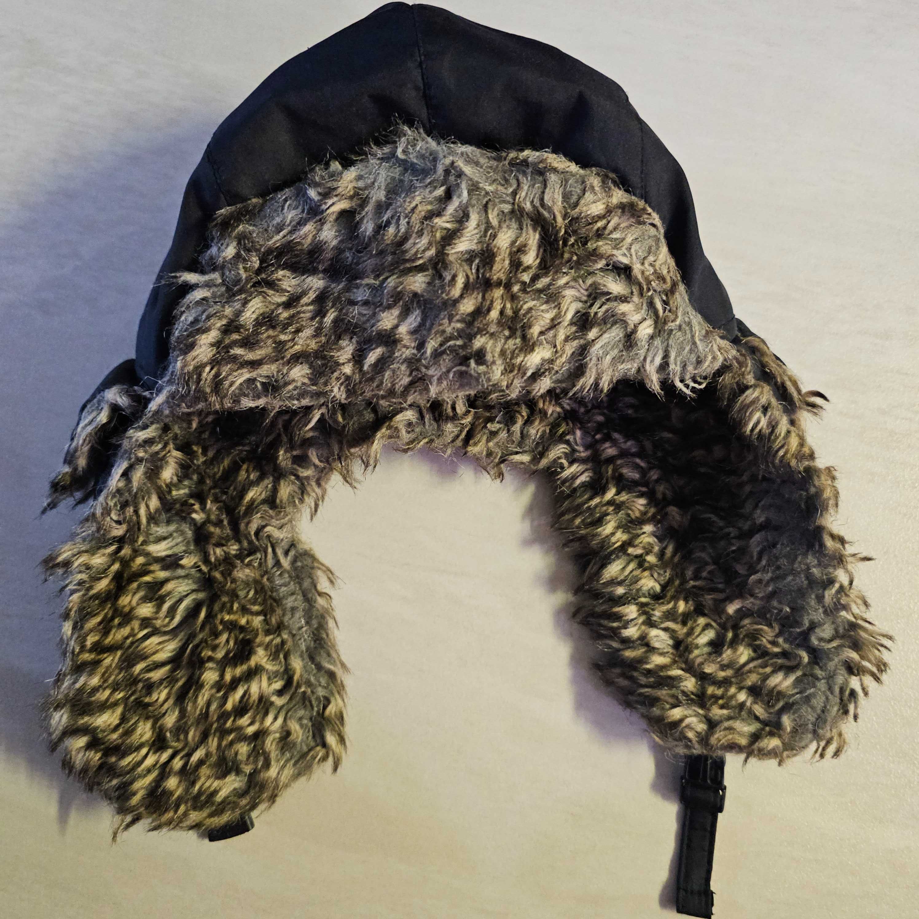Czapka uszatka czarna futerko unisex