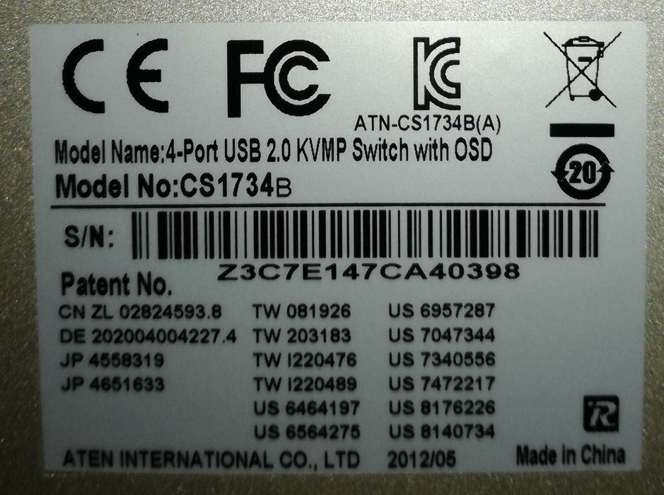 4-portowy przełącznik KVM ATEN CS1734B USB 2.0 KVMP Switch